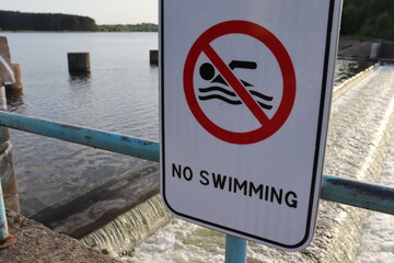 no swimming symbol at bridge spot