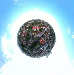 Crowded City on Tiny Planet