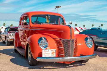 Daytona, Florida / United States - November 24, 2018: 1940 Ford Deluxe Coupe at the Fall 2018...