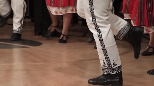 Romanian Traditional Dance Feet Close Up Dancing Folk Clothing