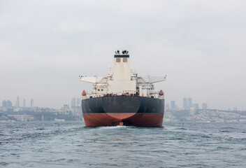Sea traffic on Istanbul Bosphorus, Turkey.
