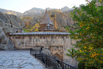 Naklejka premium Monastery Geghard in the Kotayk province of Armenia, UNESCO World Heritage Site in Asia