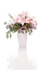 Naklejka na ściany i meble Flower bouquet on white background