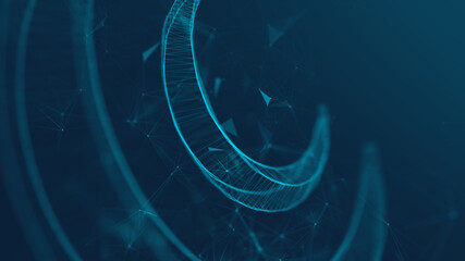 Abstract polygonal space low poly dark background