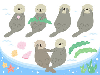 かわいい　ラッコ　セット