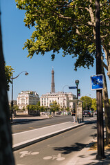 street in paris eiffel tower view