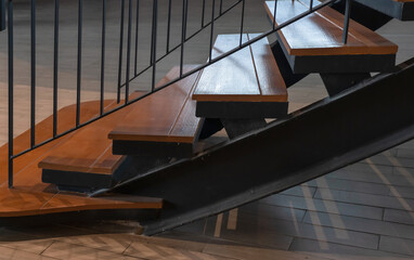 Wooden stairs architecture interior design of contemporary, Modern house building stairway