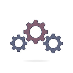 Gear symbol. Vector illustration isolated on a white background.