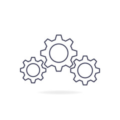 Gear line icon symbol. Vector illustration isolated on white background.