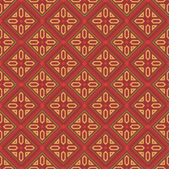 Retro vintage Chinese traditional pattern seamless background check geometry plygon cross frame line kaleidoscope