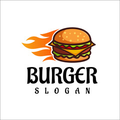 Burger Logo Design Vector, Fast Food, Restaurant And Cafe Symbol