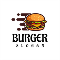 Burger Logo Design Vector, Fast Food, Restaurant And Cafe Symbol