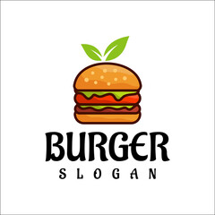 Burger Logo Design Vector, Fast Food, Restaurant And Cafe Symbol