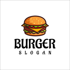 Burger Logo Design Vector, Fast Food, Restaurant And Cafe Symbol