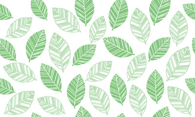Obraz premium Leaves. Silhouettes and contours. Gentle light colors. Seamless vector illustration for wallpaper, fabric, packaging, textile.