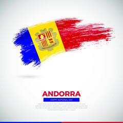 Happy national day of Andorra country. Abstract grunge brush of Andorra flag illustration