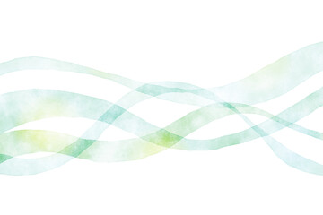 抽象的なウェーブ　水彩　背景　緑