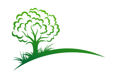 Obraz premium The stylized green forest symbol.