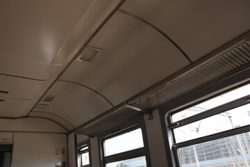 belarusian train wagon interior with seats