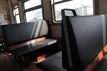 belarusian train wagon interior with seats