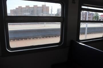 belarusian train wagon interior with seats