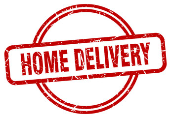 home delivery grunge stamp. home delivery round vintage stamp