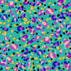 Abstract seamless pattern, bright colored and spotty