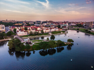 Fototapeta na wymiar Minsk aerial view