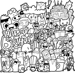 Doodle Monster Come to bless on the birthday
