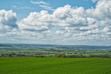 Fototapeta na wymiar Panorama Blick ins Coburger Land Oberfranken Deutschland