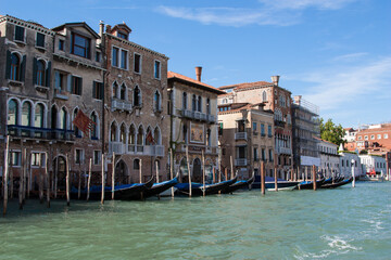 
Facades of Venetian buildings in the city center.