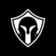 spartan helmet shield vector illustration design