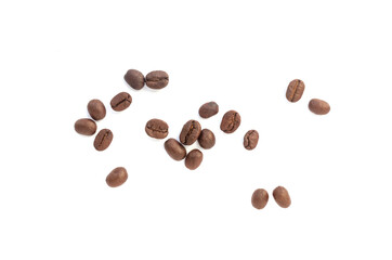 Naklejka premium Coffee beans. Isolated on a white background.