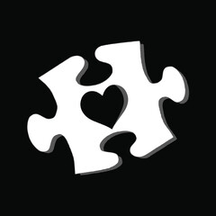 Puzzle Piece With heart Vector Illustration Design can be use to Print on T-shirt Banner Poster Stickers Wallpaper