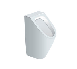 White clean ceramic urinal on light background