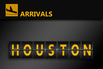 Fototapeta premium Houston on airport arrivals flipping panel