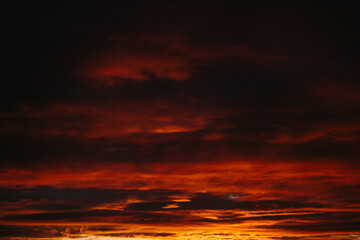 Fototapeta na wymiar Dramatic sunset and sunrise sky. Sunset and sunrise orange and purple color sky background. Nature background