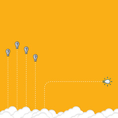 Fototapeta premium Think differently - Being different, taking risky, move for success in life -The graphic of light bulb also represents the concept of courage, enterprise, confidence, belief, fearless, daring. 