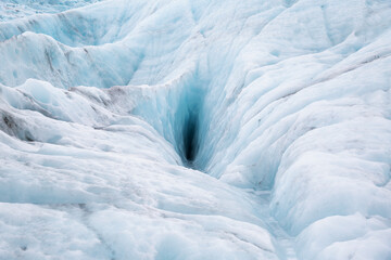 Cavité dans un glacier à Vatnajökull‎ Islande