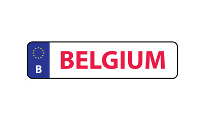 Belgium license plate car motor vehicle 