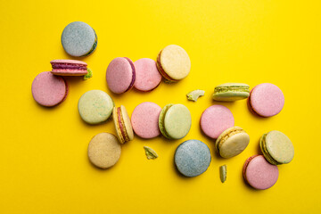 Small French almond meringue cookies