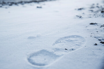 Trace de pas sur neige