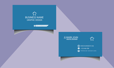 blue corporate business card design template.