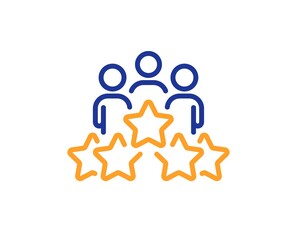 Business meeting line icon. Employee nomination sign. Teamwork rating symbol. Colorful thin line outline concept. Linear style business meeting icon. Editable stroke. Vector