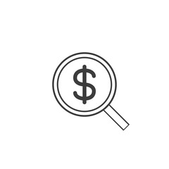 Outline icon about money on the white background.