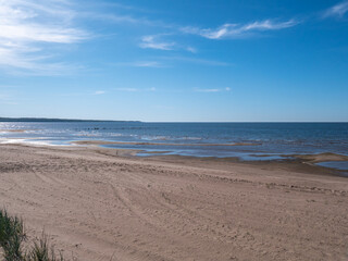 Fototapeta na wymiar Clear Beach on Baltic Sea near city Kunda Estonia