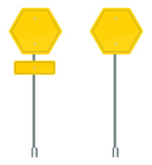 Yellow traffic sign isolated on a white background. Vector illustration