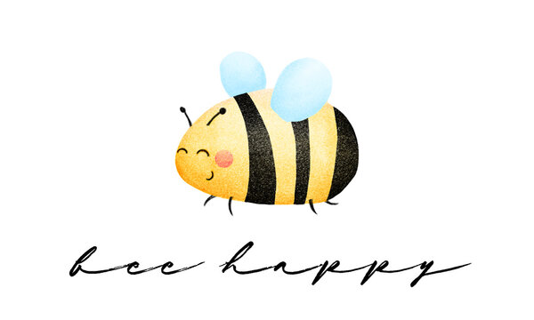 Bee happy - Süße Biene. Illustration