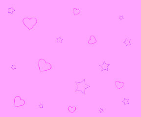 Love Hearts and stars background texture