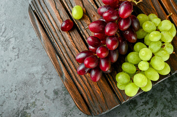 Branches of red and green grapes
